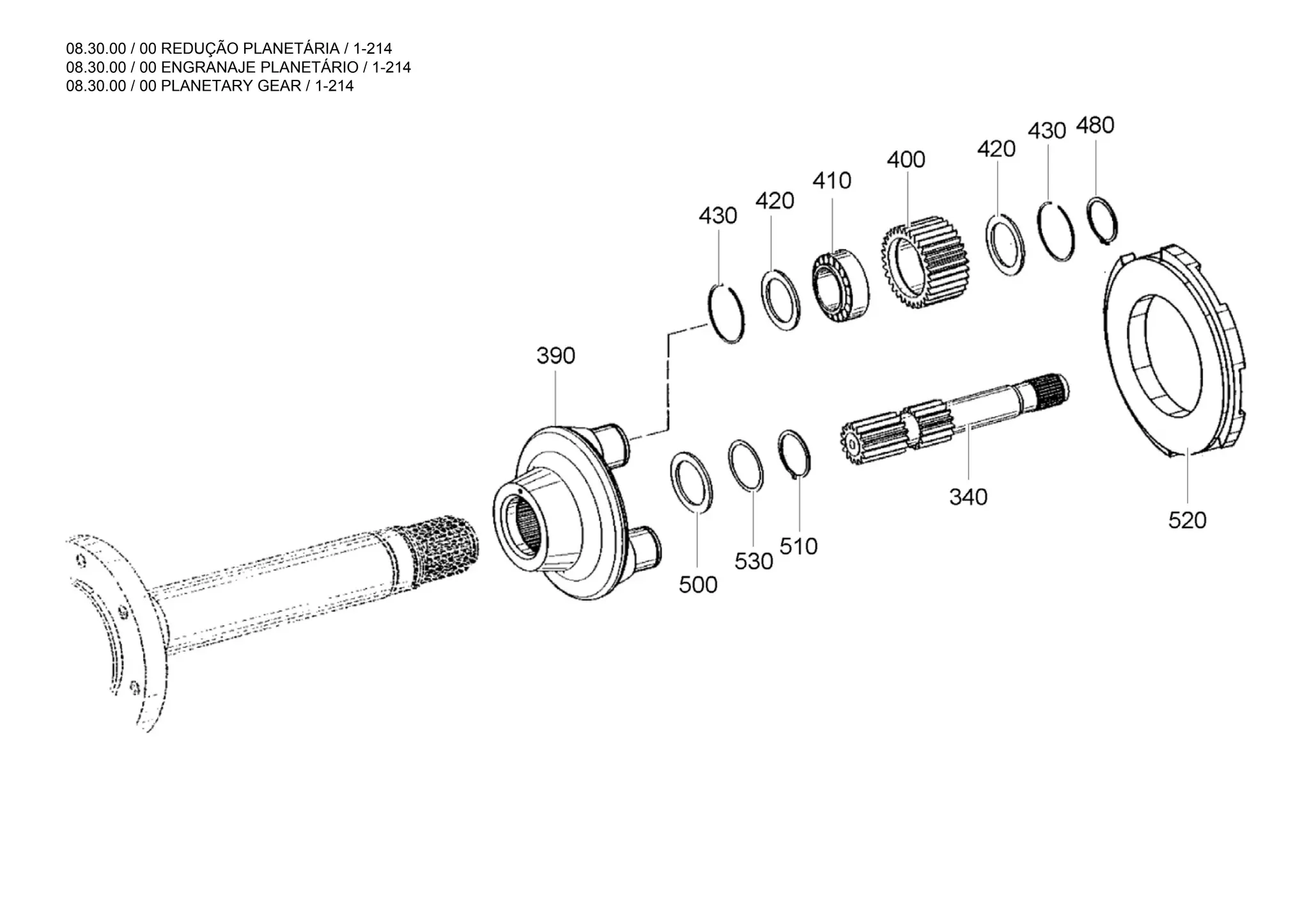 08.30.00 / 00 REDUÇÃO PLANETÁRIA / 1-214
08.30.00 / 00 ENGRANAJE PLANETÁRIO / 1-214
08.30.00 / 00 PLANETARY GEAR / 1-214
 