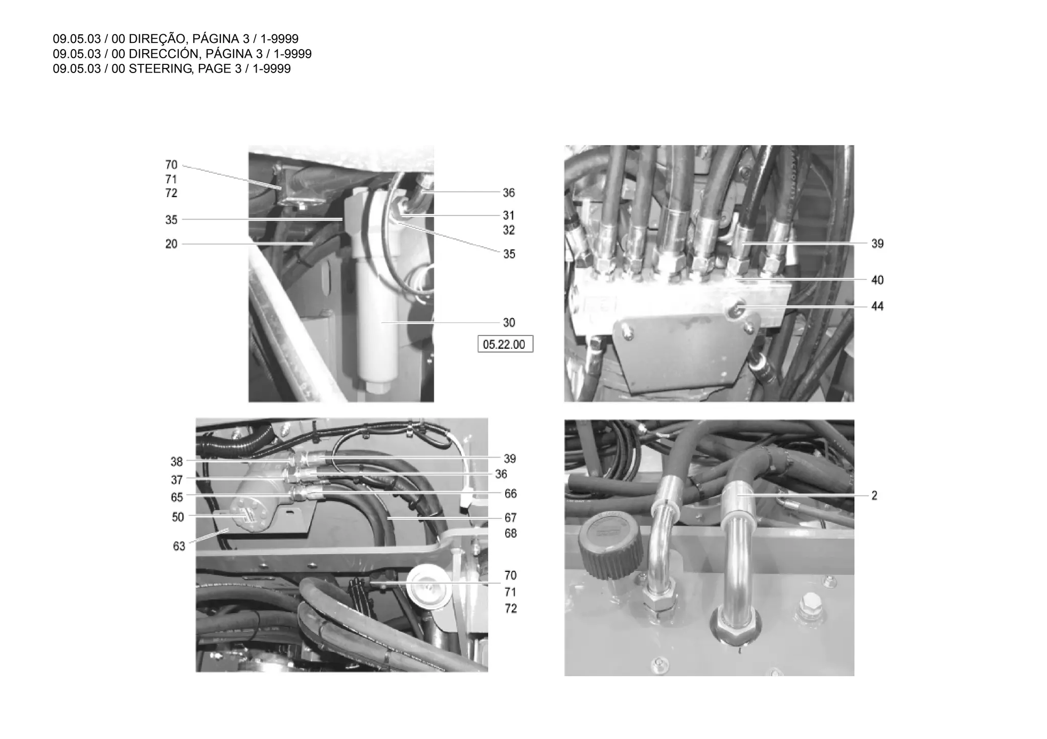 09.05.03 / 00 DIREÇÃO, PÁGINA 3 / 1-9999
09.05.03 / 00 DIRECCIÓN, PÁGINA 3 / 1-9999
09.05.03 / 00 STEERING, PAGE 3 / 1-9999
 