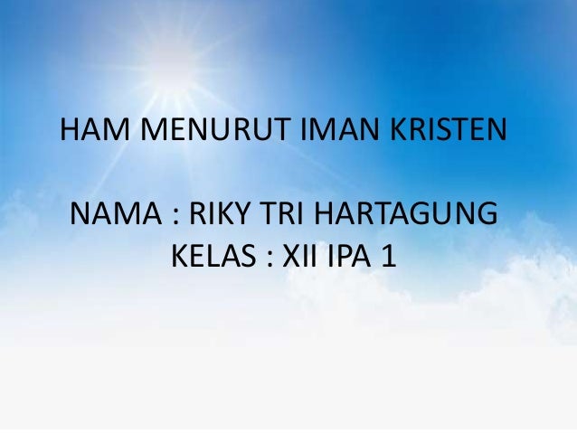 Ham Menurut Iman Kristen