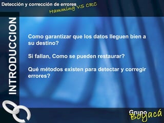 Como garantizar que los datos lleguen bien a su destino? Si fallan, Como se pueden restaurar? Qué métodos existen para detectar y corregir errores? INTRODUCCION 