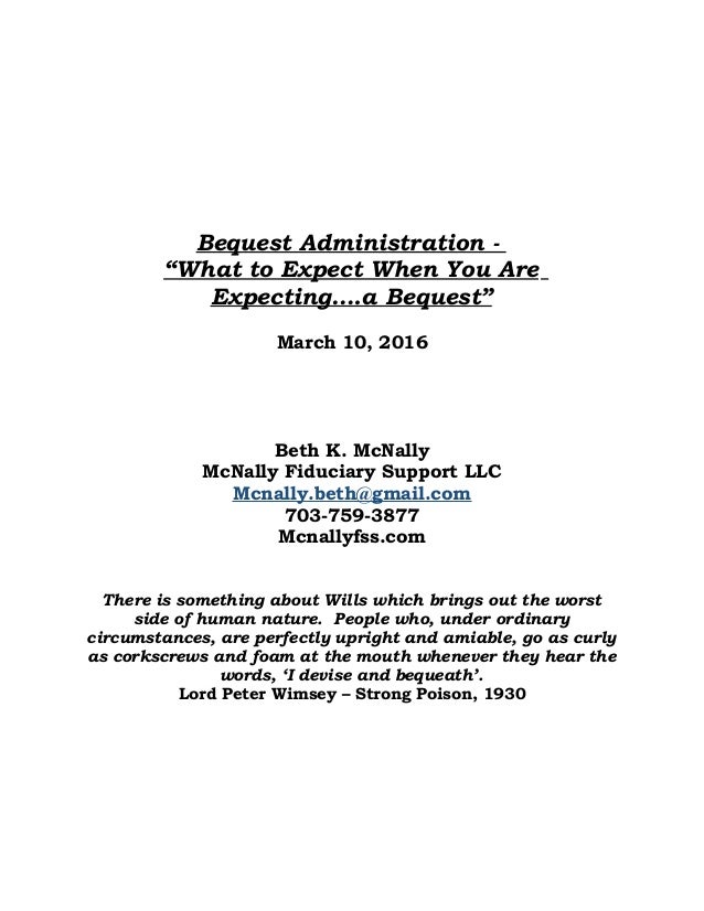 Bequest Administration for Non-Profits
