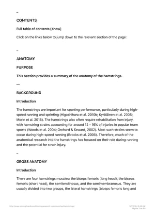 Hamstrings training and injury prevention | PDF