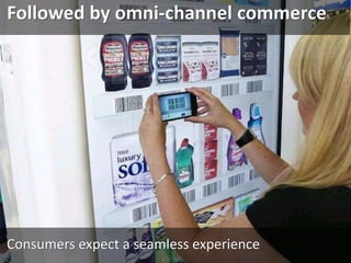 Stage 1: responding
to consumer needs
via products &
services mix
Stage 2: innovation in physical
retail; opening of online shops
Stage 3: from physical to digital to
omni-channel; virtual technology;
AR; VR; NFC and mobile payment
As a result, the retail environment
has changed radically
 