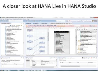 A closer look at HANA Live in HANA Studio
 