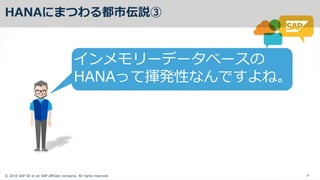 ? 2016 SAP SE or an SAP affiliate company. All rights reserved. 14
HANA Ĥ Ёh
 ` ` `
HANA ]k
 