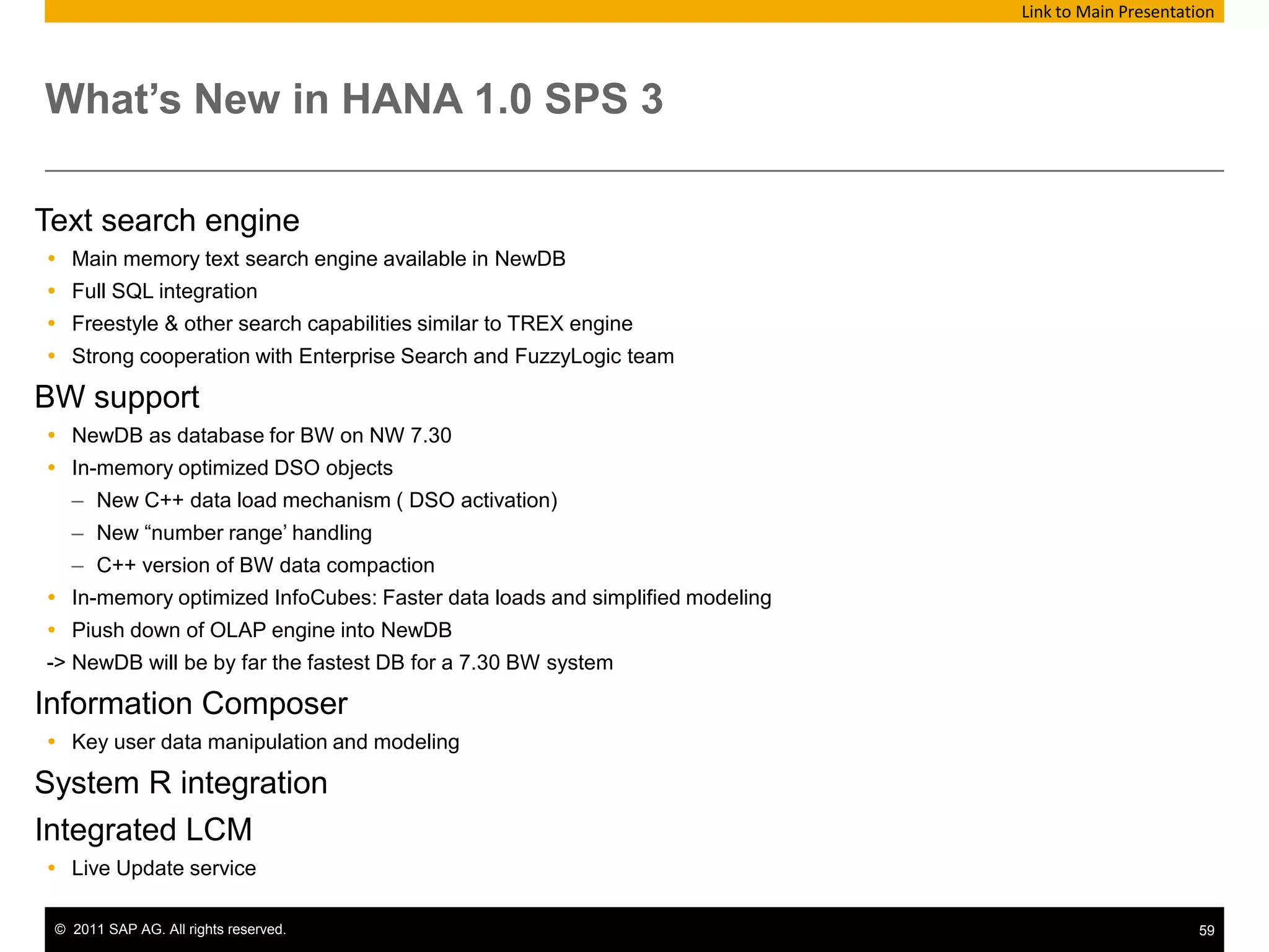 Reporting on HANA SAP BusinessObjects BI4.0 Reporting Clients© SAP AG 2009Professionally InformedSearch &ExplorationDashboarding &VisualizationEnterpriseReportingAd-Hoc QRACrystal ReportsDashboard Design (Xcelsius)Executives &ManagersExplorerWeb Intelligence (Interactive Analysis)InformationConsumersBusiness AnalystsTechnically CapableGuidedFreeInteractive Experience
