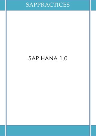 SAPPRACTICES




SAP HANA 1.0
 