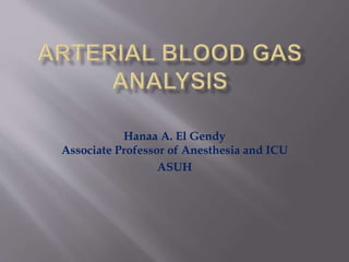 Hanaa A. El Gendy
Associate Professor of Anesthesia and ICU
ASUH
 
