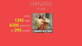 HANAMI
V 1.0.0
After
1392 days
6205 commits
by 295 people
 