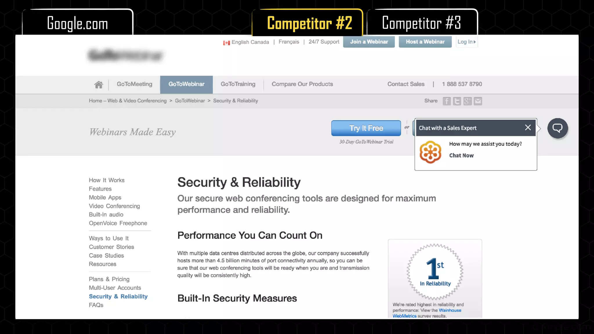 Competitor #3Competitor #2Google.com
 