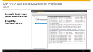HANA SPS07 Web-Based Development Workbench | PPTX
