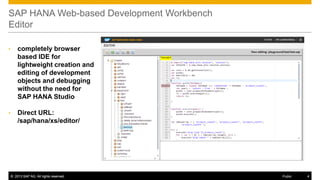 HANA SPS07 Web-Based Development Workbench | PPTX