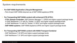 SAP HANA SPS08 Application Lifecycle Management | PPTX