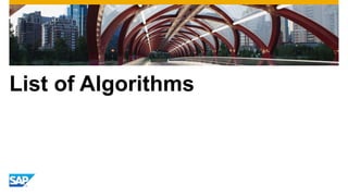 List of Algorithms
 