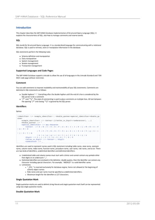Hana sql | PDF