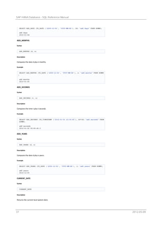 Hana sql | PDF
