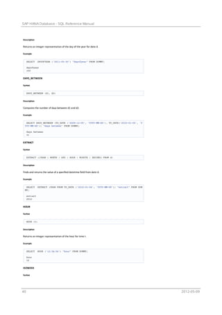 Hana sql | PDF