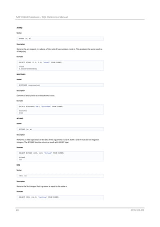 Hana sql | PDF