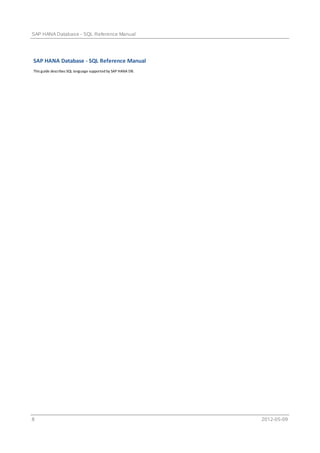 Hana sql | PDF