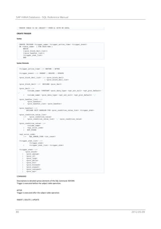 Handler Insert Hana sql | PDF