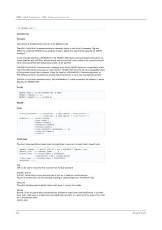Hana sql | PDF