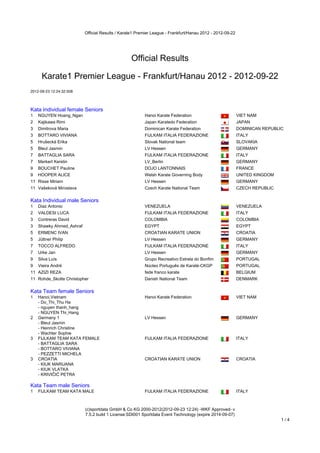 Karate1 Premier League - Hanau 2012