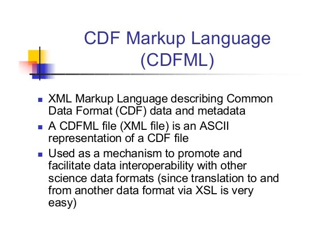 cdf embraces xml and soap cdf format