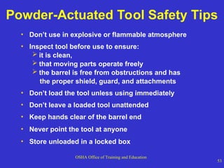 Tool Modification Osha Comprehensive OSHA Guidelines for Hand and Power Tool Safety in the ...