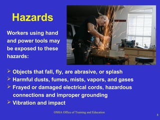 Power Tools Risks Comprehensive OSHA Guidelines for Hand and Power Tool Safety in the ...