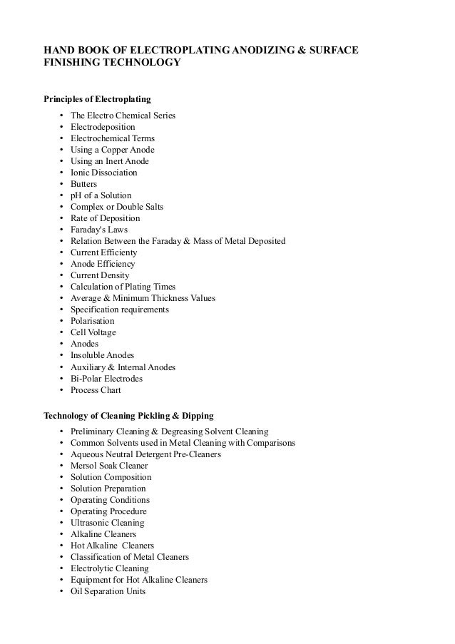 electroplating process pdf