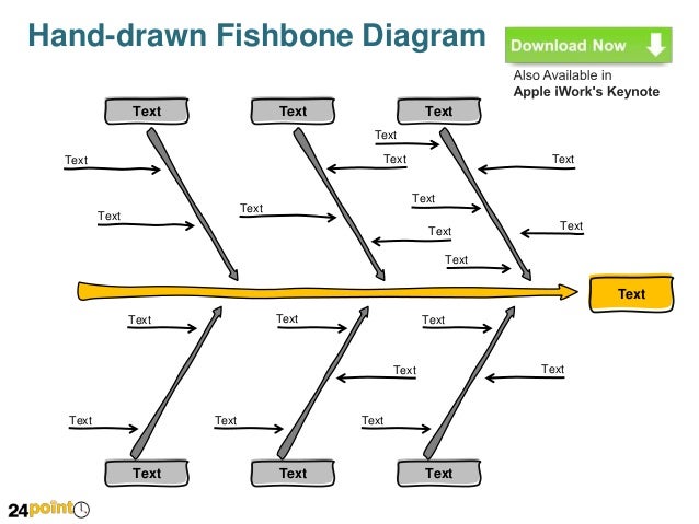 Fishbone Diagram - Line Sketch PowerPoint Slides