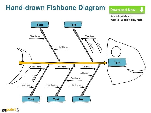 Fishbone Diagram - Line Sketch PowerPoint Slides