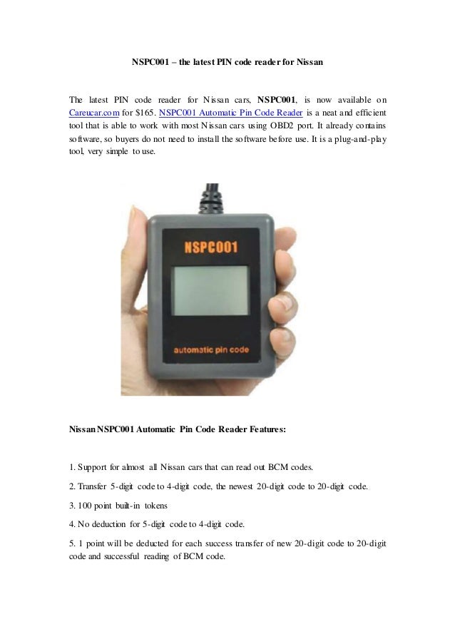 handheld nspc001 automatic pin code reader for nissan