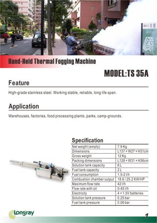 Hand Held Thermal Fogging Machine