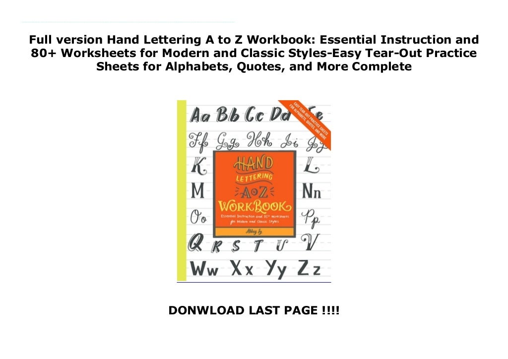 Full version Hand Lettering A to Z Workbook Essential Instruction and