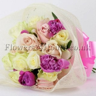 Hand tied flower bouquets by Flowers24Hours.co.uk
