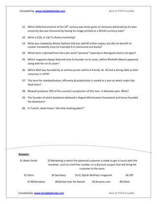 Botc Notes Handa ka funda best of tata crucible | PDF