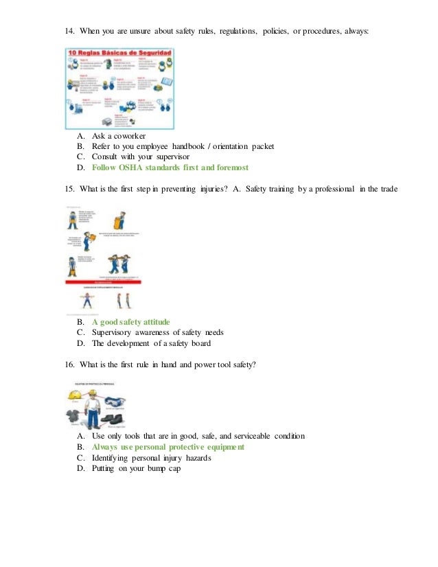 Hand and power tool exam