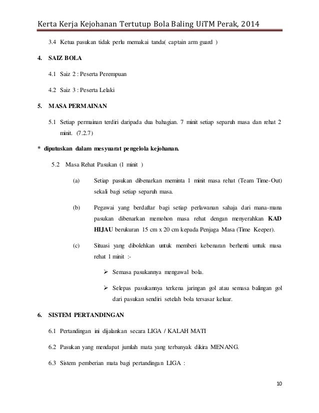 Contoh kertas kerja bola baling(assignment kokurikulum)