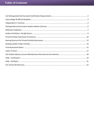 LSU Distinguished Communicator Handbook | PDF