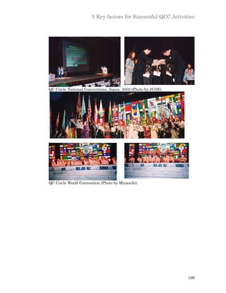 5 Key factors for Successful QCC Activities




QC Circle National Conventions, Japan, 2002 (Photo by JUSE)




QC Circle World Convention (Photo by Miyauchi)




                                                              109
 