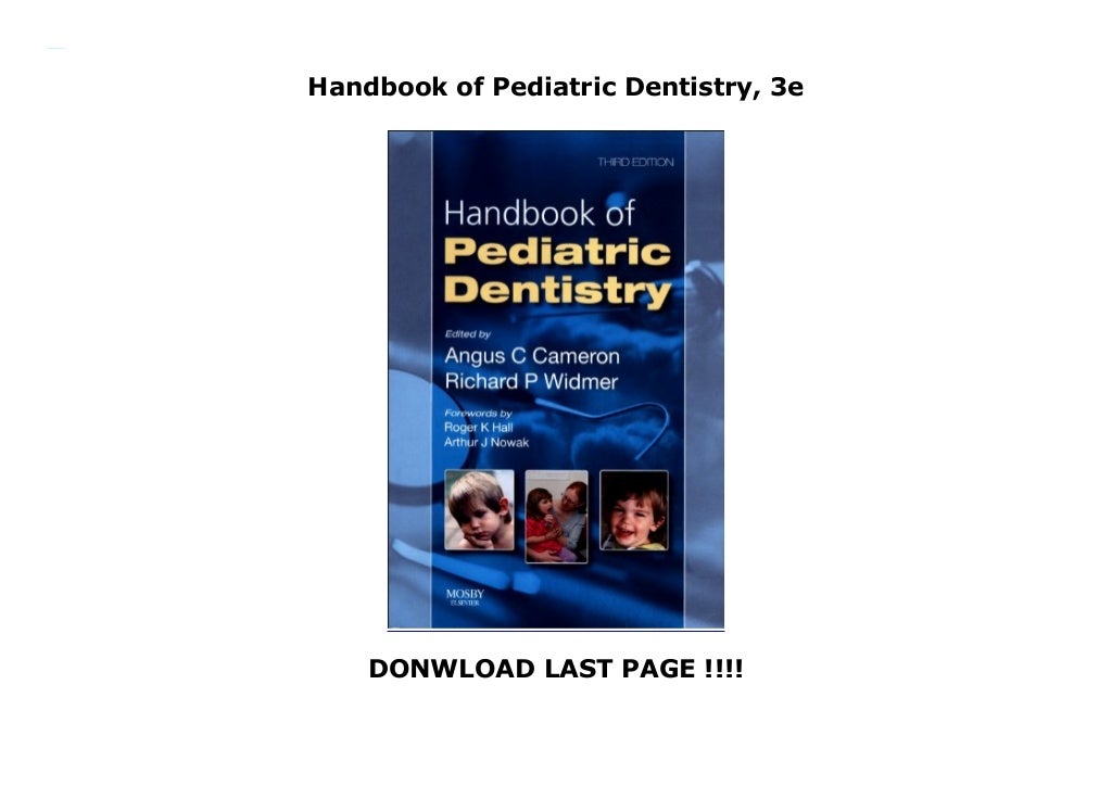 Handbook of Pediatric Dentistry, 3e