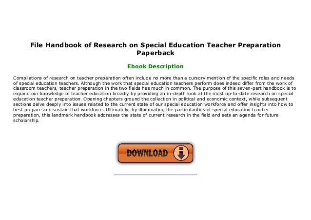 Best Book Handbook of Research on Special Education ...