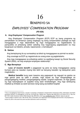 Handbook Ng Mga Benepisyo Ng Mga Manggagawa Ayon Sa Batas (2014) | PDF