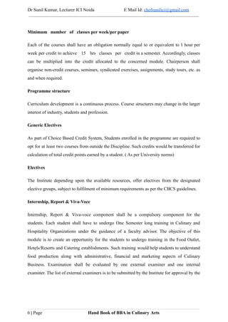 Handbook Of a In Culinary Arts Syllabus Pdf