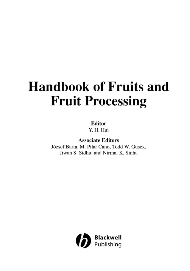 Handbook of fruits and fruit processing | PDF