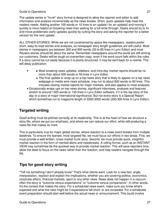 Reuters Writing Reuters Journalism Handbook | PDF