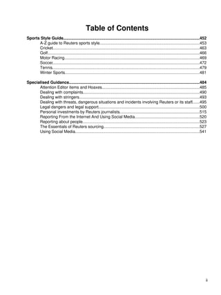 Reuters Guide Reuters Journalism Handbook | PDF
