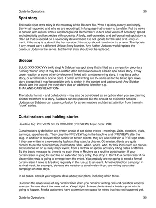 Reuters Writing Reuters Journalism Handbook | PDF