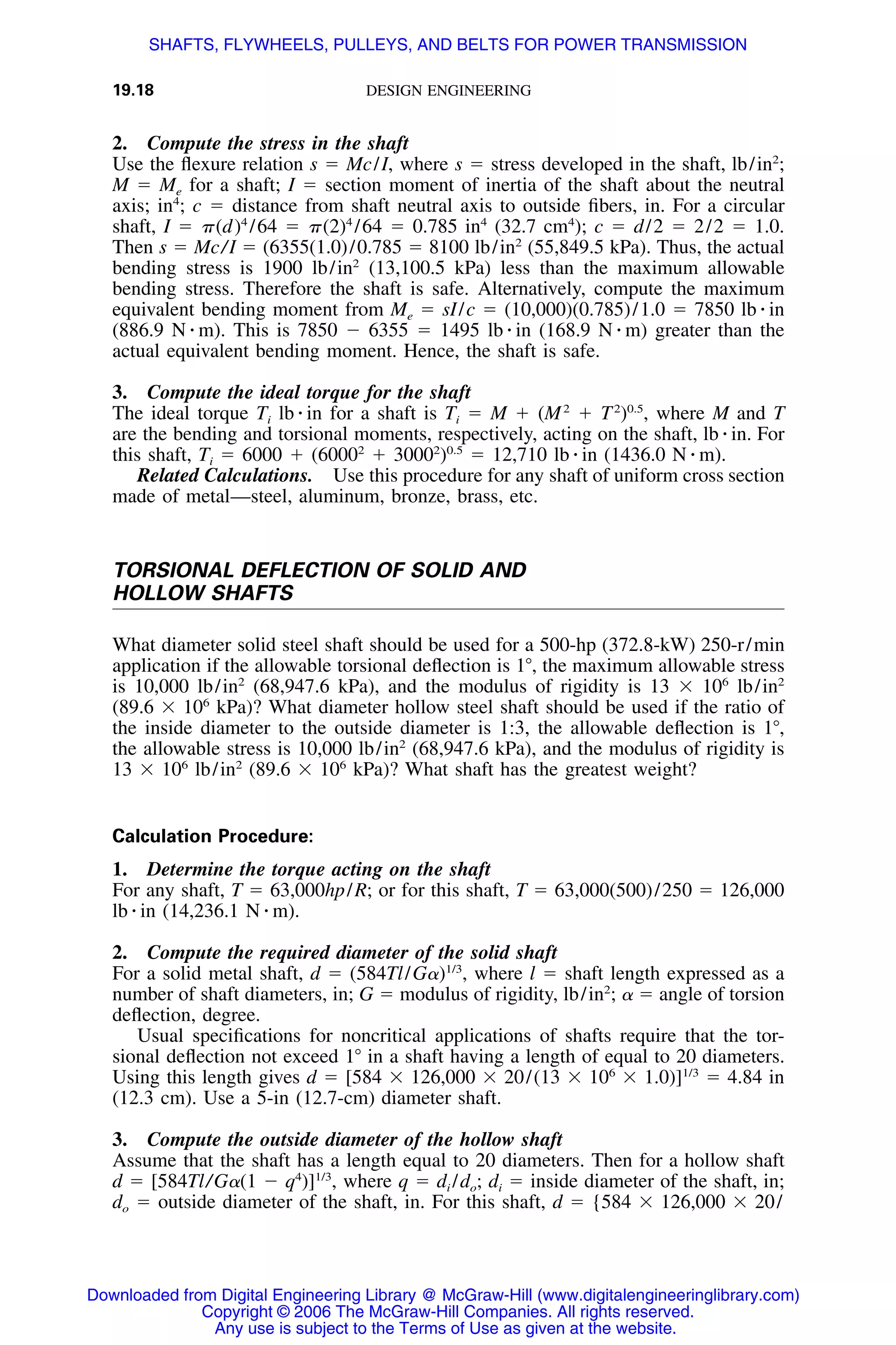 Handbook of mechanical engineering calculations